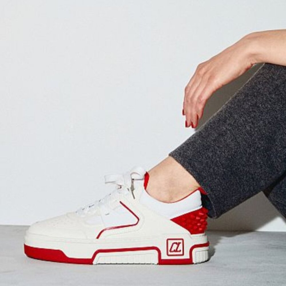 Christian Louboutin Astroloubi Donna Flat Spike-Heel Low-Top Sneakers 37.5 US7.5